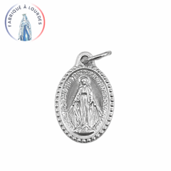 Médaille Miraculeuse, Ovale, Perlée Argentée - 20mm
