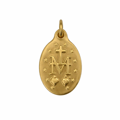 Médaille Miraculeuse, Ovale, Perlée Dorée - 20mm - SERAL I Souvenirs de Lourdes