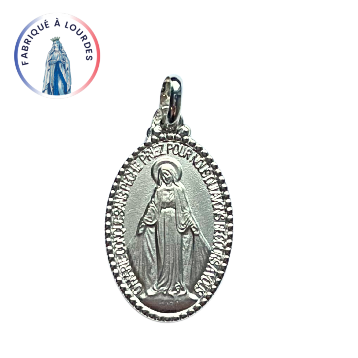 Médaille Miraculeuse perlée  Argent 925/000 - 20 mm