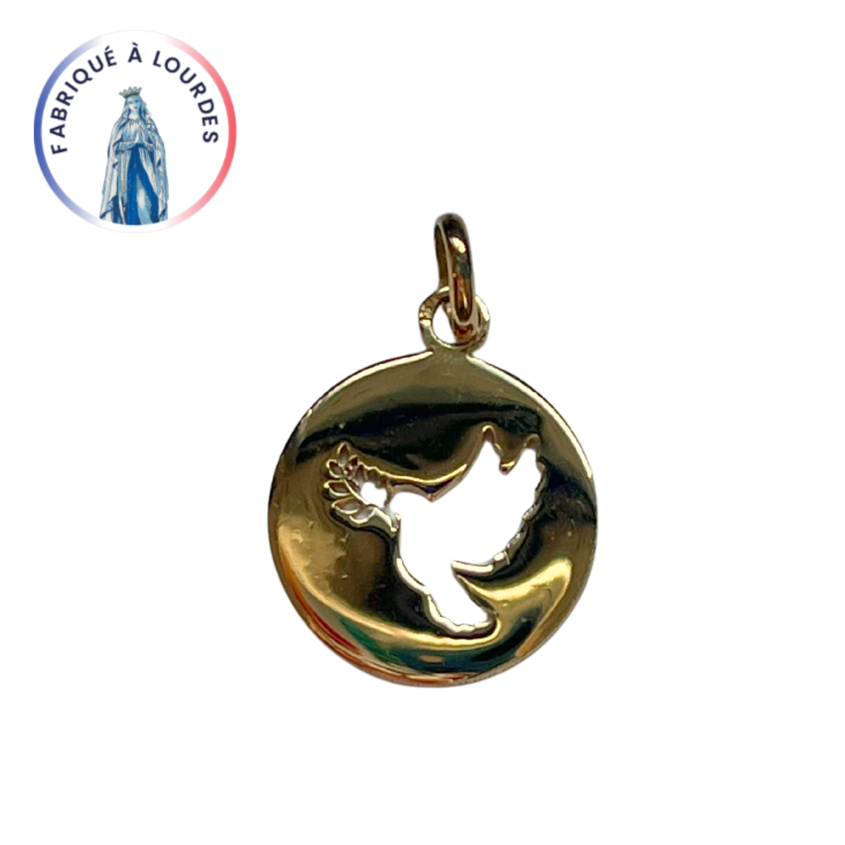 Médaille colombe plaqué or