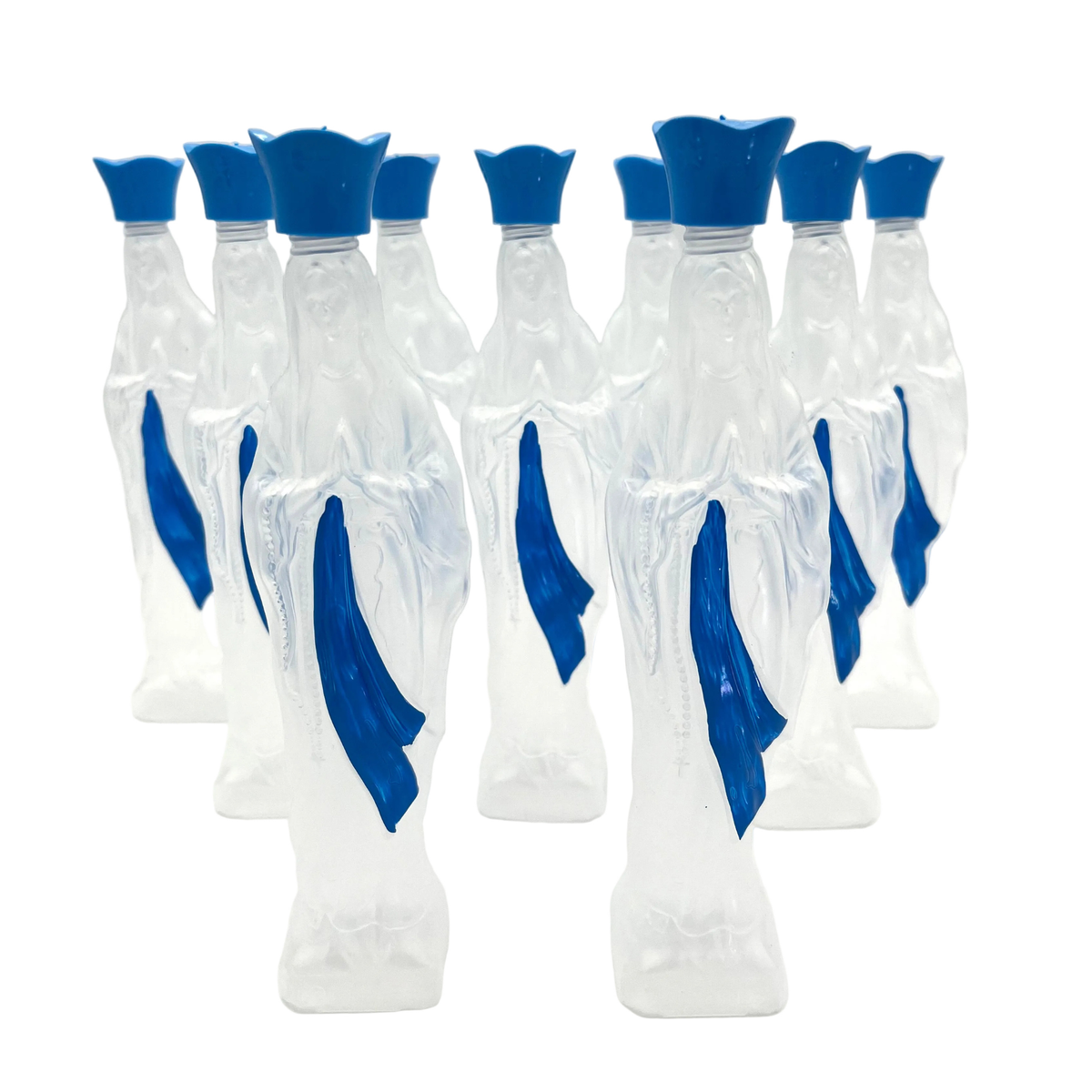 Lot de 9 Bouteilles de la Vierge Marie, Plastique - 17 cm - 93 ml - SERAL I Souvenirs de Lourdes