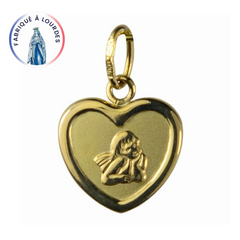 Médaille Ange Or 9 carats Forme de Cœur