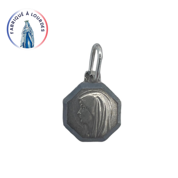 横顔の処女メダル、銀製、八角形 – SERAL I Souvenirs de Lourdes