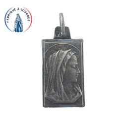 Medaglia Vergine, in argento, rettangolare 16x10 mm.