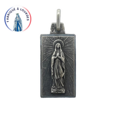 Virgin medal, in silver, rectangular 16x9 mm.