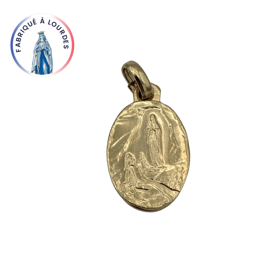 Medalla de aparición ovalada 20 x 13 mm de oro