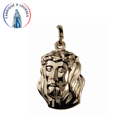 Gold-plated head of Christ medal 3microns