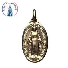 Médaille miraculeuse, plaqué or, ovale 22 mm - SERAL I Souvenirs de Lourdes