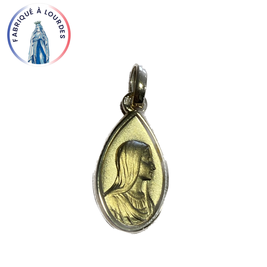 Medal of the Virgin NGL DROP gold plated 3 MICRONS 17X12 MM