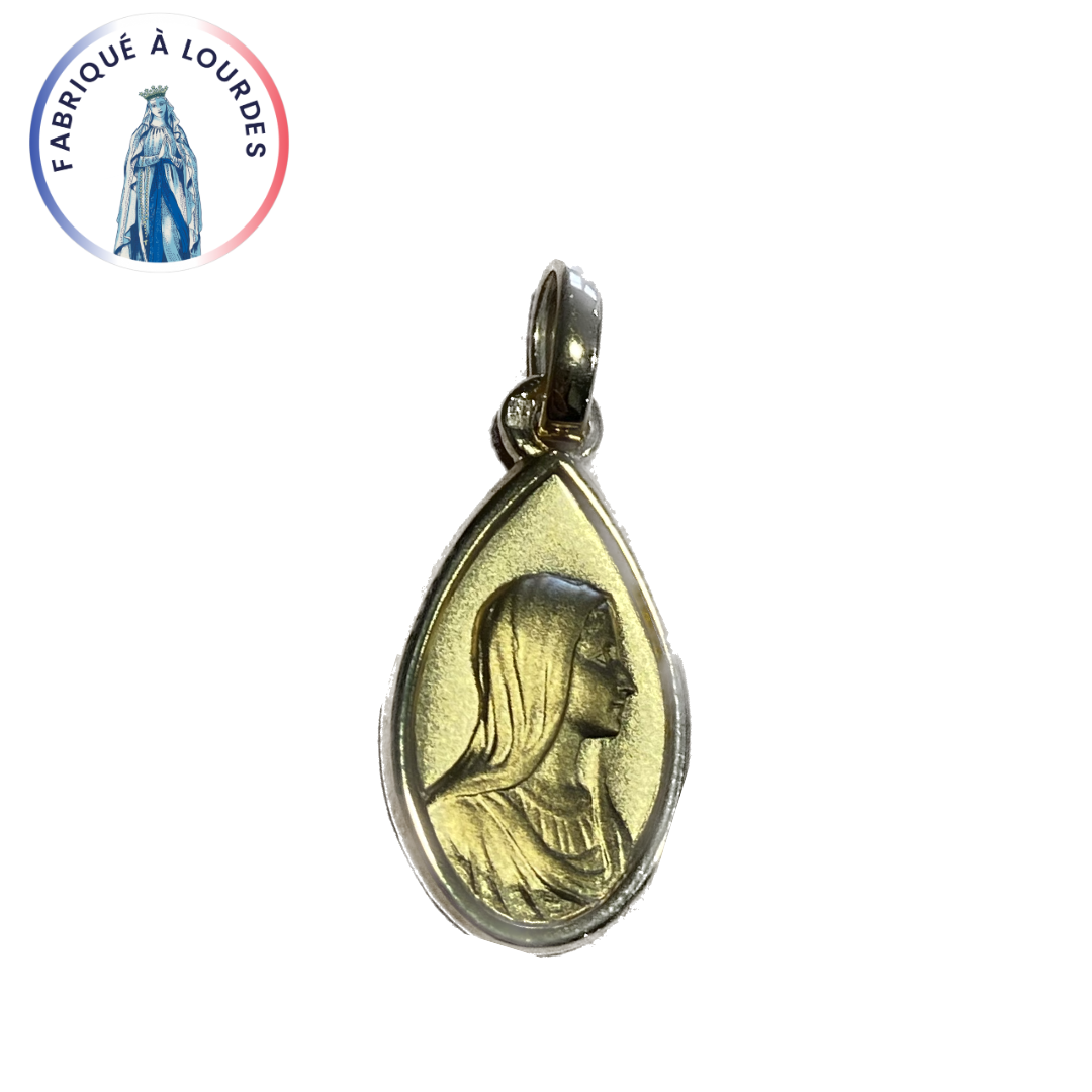 Médaille de la Vierge NGL goutte plaqué or 17X12 MM