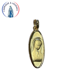 Médaille de la Vierge NGL plaqué or ovale allongée 23X10mm