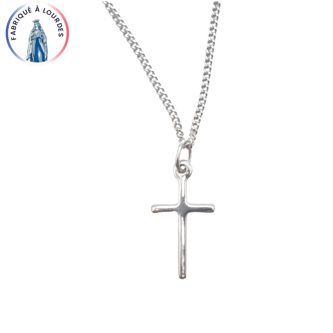 Silver set composed of a 12x23 mm cross and a 45 cm chain