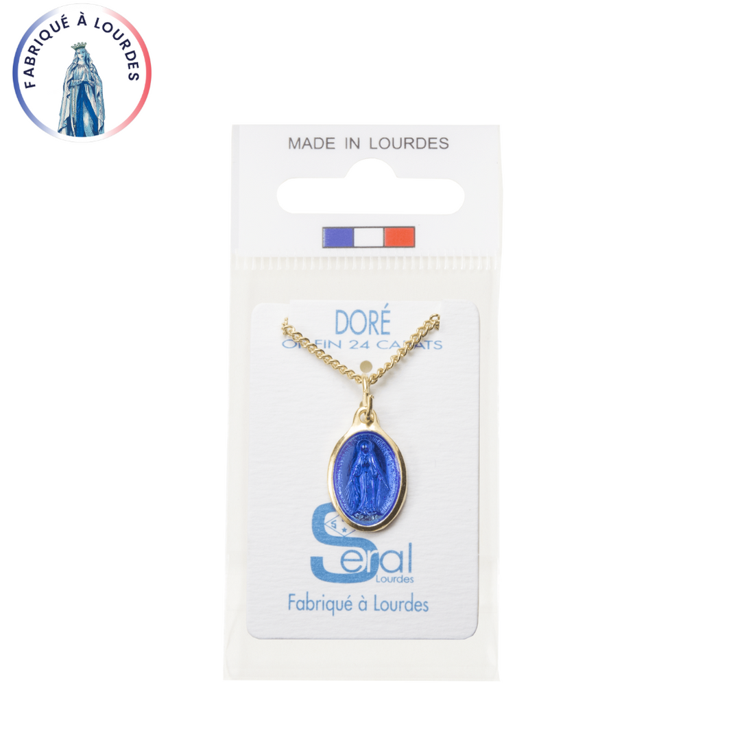 Perle intercalaire cauri bleu émaillé résine doré