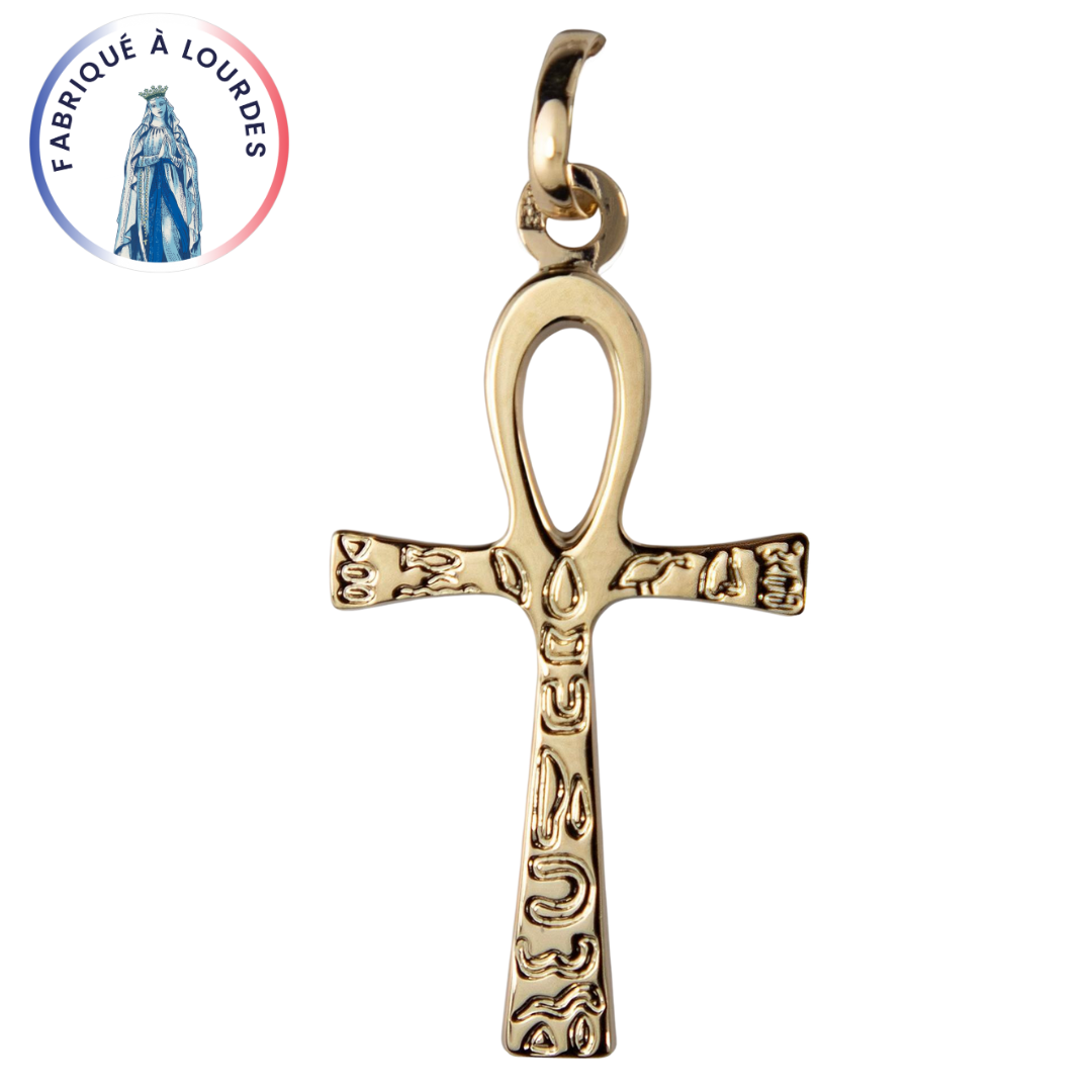 Cross of life gold-plated 3 microns 28x16 mm
