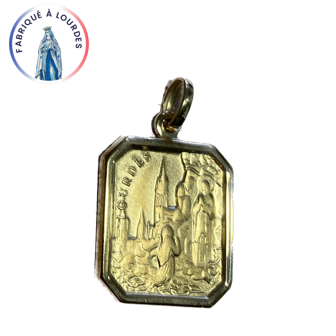 Apparition medal.NGL gold plated 3 RECTANGULAR MIC 22X17