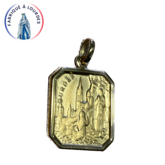 Médaille Apparition.NGL plaqué or 3 MIC RECTANGULAIRE 22X17