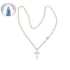 Golden adornment composed of a 20x12mm Christ cross and a 45 cm chain