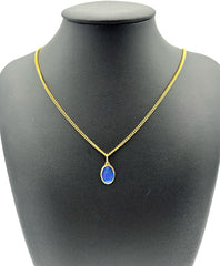 Set composed of a 24-carat fine gold oval miraculous Virgin medal 12 mm and a 45 cm chain, entirely produced in Lourdes.