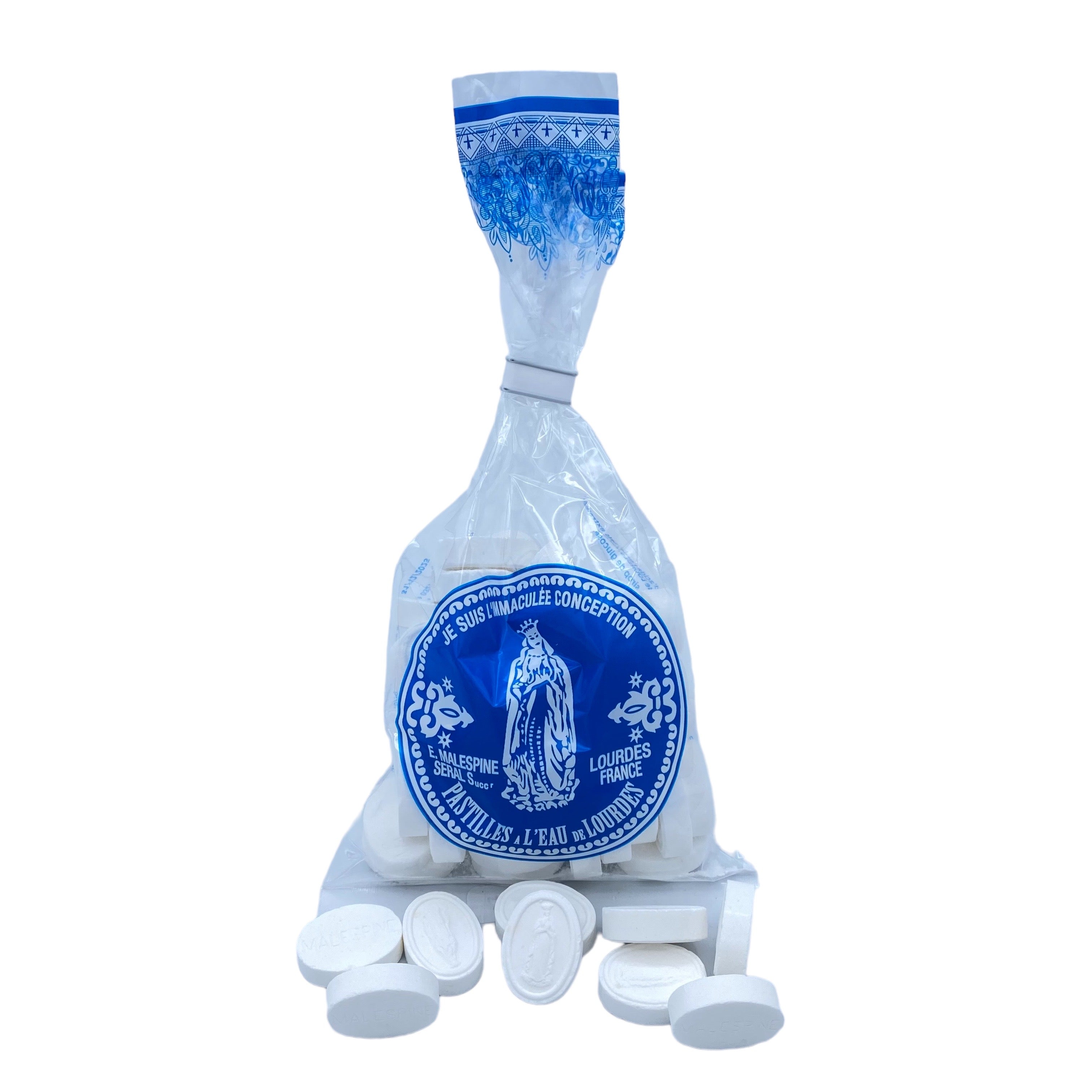 Sachet de pastilles Malespine® à l'eau de Lourdes, saveur menthe - 80g à 1kg