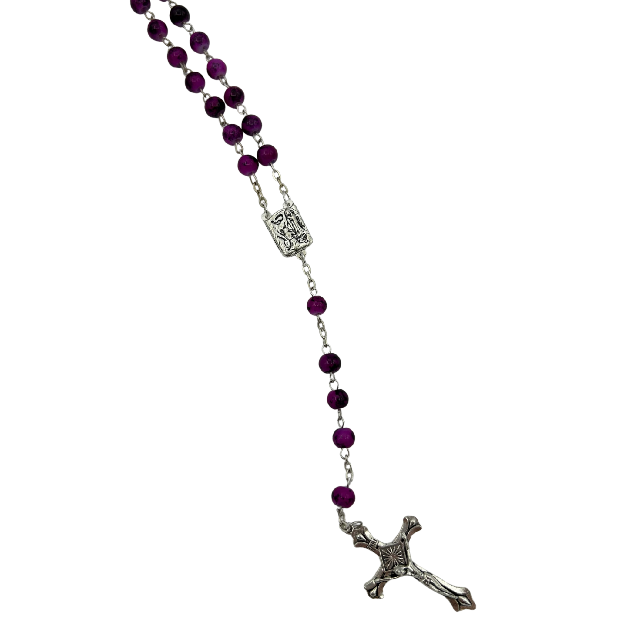 Chapelet en verre (Amethiste, Saphir, Vert) - SERAL I Souvenirs de Lourdes