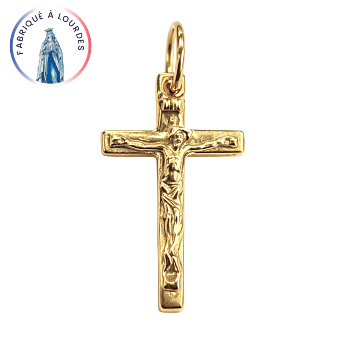 Croix en plaqué or Christ - 20 mm - SERAL I Souvenirs de Lourdes