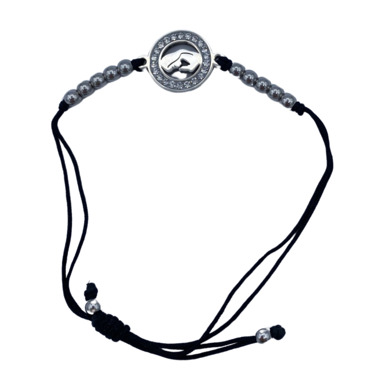 Bracelet acier médaille Lourdes