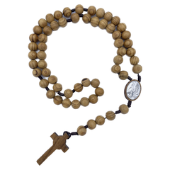 15MM WOODEN ROSARY ON ROPE