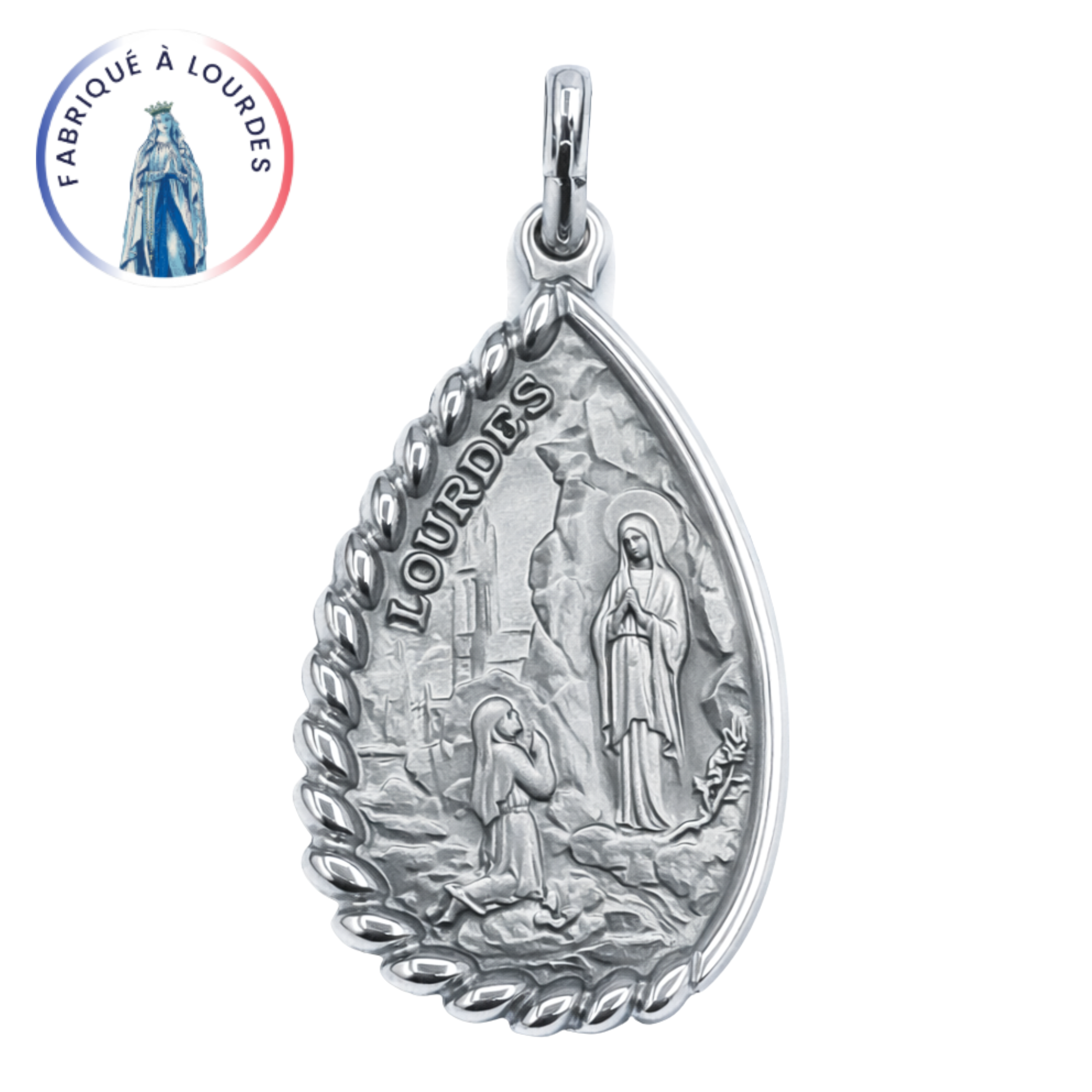 Médaille apparition argent 925 ovale 25 mm - SERAL I Souvenirs de Lourdes
