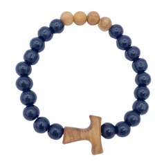 BRACCIALE ELASTICO LEGNO + PIETRA DA UOMO
