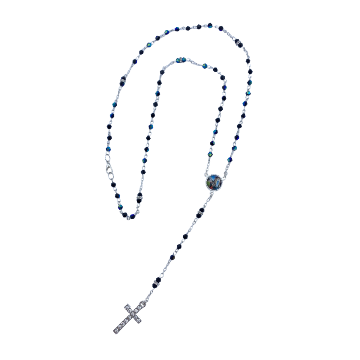 크리스탈 묵주 4MM 2 모듬 블루