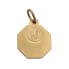 Médaille vierge plaquée or octogonale - 15mm
