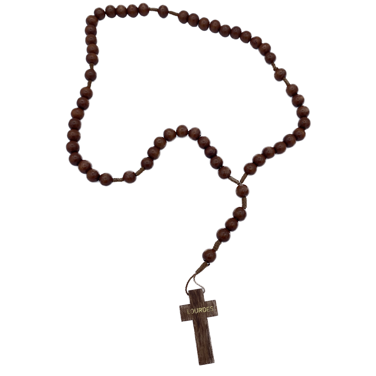 ROSARIO IN LEGNO SU CORDA PESANTE 8MM