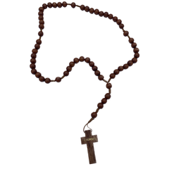 ROSARIO IN LEGNO SU CORDA PESANTE 8MM
