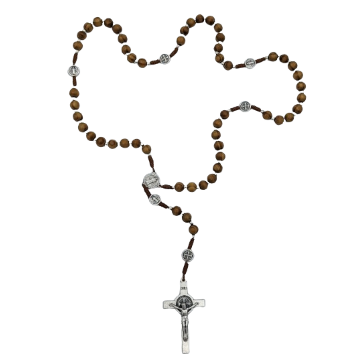 ROSARIO DE MADERA DE SAN BENOIT CON CUERDA