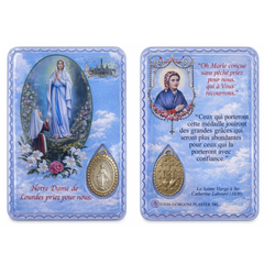 CARTA LAMINATA MEDAGLIA MIRACOLOSA D'ORO Multilingue