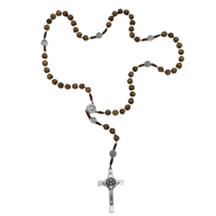 ROSARIO DE MADERA DE SAN BENOIT CON CUERDA