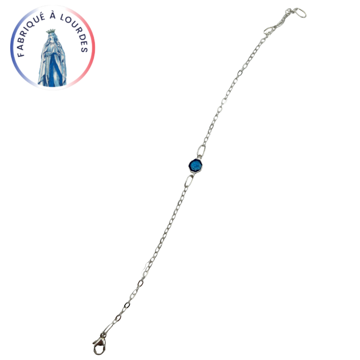 Bracelet argent avec médaille - 6 mm