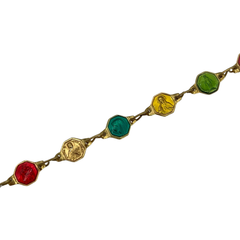 Bracelet dizaine email doré