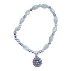 OWALNA BRANSOLETKA Z MASY PERŁOWEJ