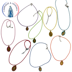 Parure médaille miraculeuse plaqué or et cordon