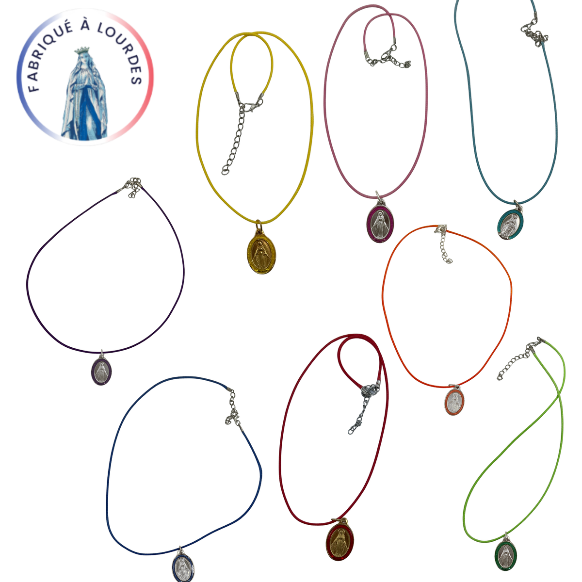 Parure médaille miraculeuse argent 925/000 et cordon