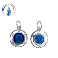 버진 메달, 실버, 라운드 13mm, 양면 투톤 그랑 푀 에나멜