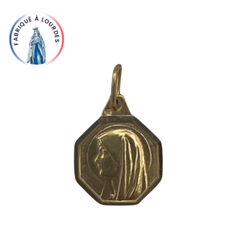 Médaille Vierge Plaqué-Or octogonale - SERAL I Souvenirs de Lourdes