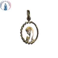 Médaille de la Vierge NGL plaqué or ovale 13X12mm ajourée