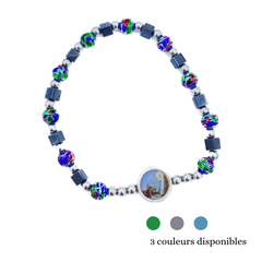 Bracelet élastique hématite et perle