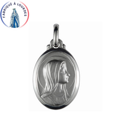Médaille Argent 925/000 Vierge de Profil Ovale 23X16mm