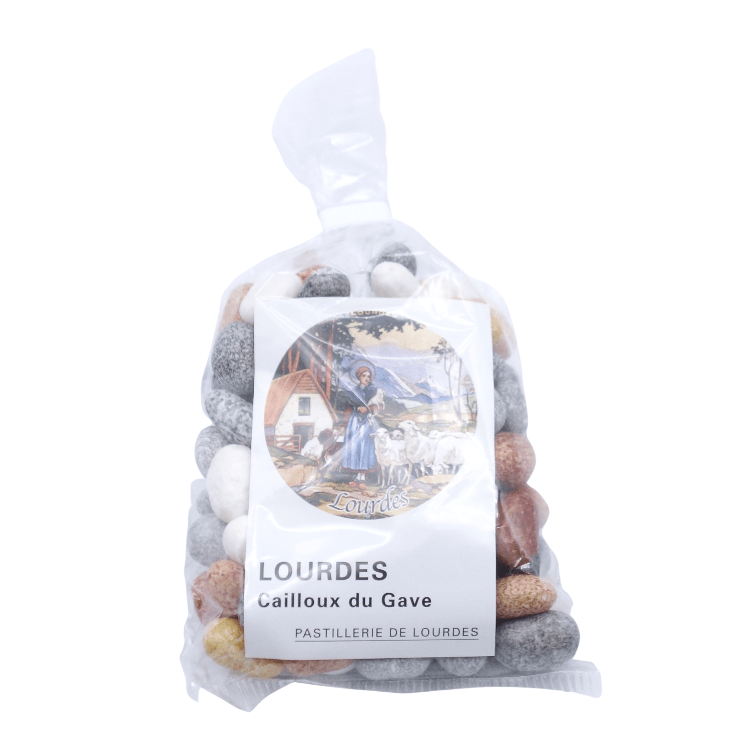 Sachet cailloux du gave sucre fond plat - SERAL I Souvenirs de Lourdes