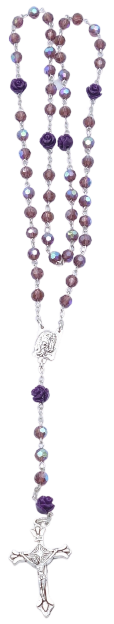6mm pink pater crystal rosary in box of your choice of colors (unit price)