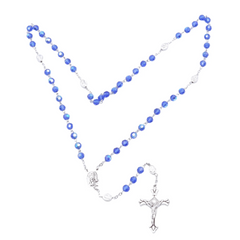 Amethyst crystal rosary pater medal