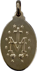 奇跡のメダル 金メッキ 3ミクロン - 23x13mm